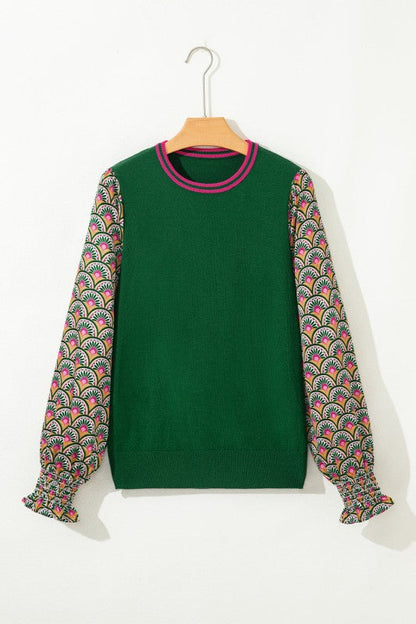 Floral Patchwork Puff Sleeve Sweater Shop Style & More | Fresh Looks, Everyday Deals & Free Shipping
