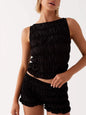 Ruched Texture Tank and Shorts Two-Piece Set New Era Fashion LLc