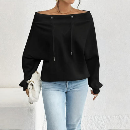 Plus Size Off Shoulder Pullover FitiqueFit