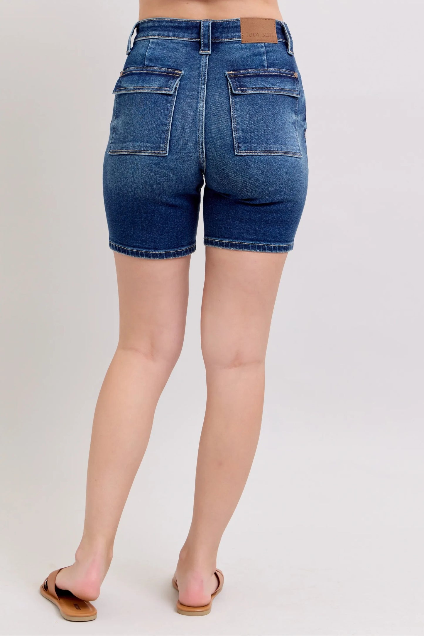 Judy Blue Full Size High Waist Bermudas Jeans W/ Back Flap Pockets Plus Size New Era Fashion LLc