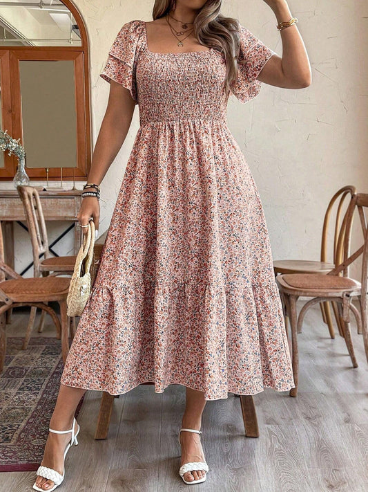 Plus Size Backless Midi Dress – Elegant Pleated Summer Party Dress FitiqueFit
