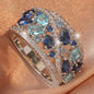 Bohemian Women's Couple Fashion Elegant Glass Synthetic Zirconia Gift Ring NovaCart