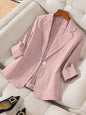 Women's Three-Quarter Sleeve Single-Button Casual Blazer FitiqueFit