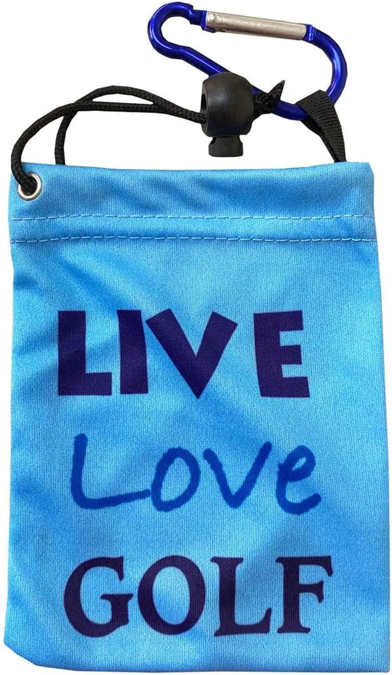 Par 3 - Golf Towel, Tee Bag with 4 Tees, and Bling Ball Marker with Hat Clip - Perfect Golf Gift for Women (Live Love Golf)