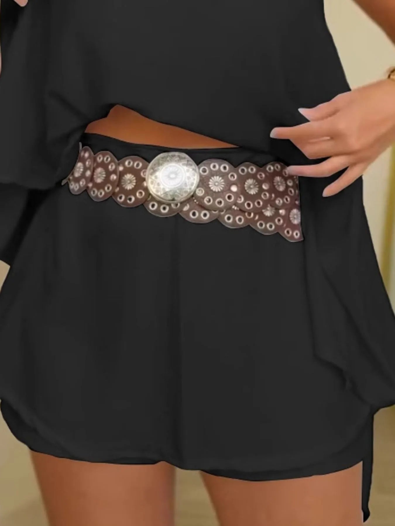 Side Slit Top and Mini Skirt Set See size chart under “more details” The Fashion Celestial