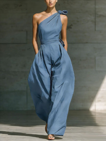 Women's Sleeveless Halter Neck Cinched Waist Slim Jumpsuit – 6 Colors S–2XL FitiqueFit