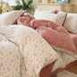 Double Gauze Four-Piece Set Jacquard Small Bamboo Cotton Three-Piece Set Student Dormitory INS Fresh Floral Bedding