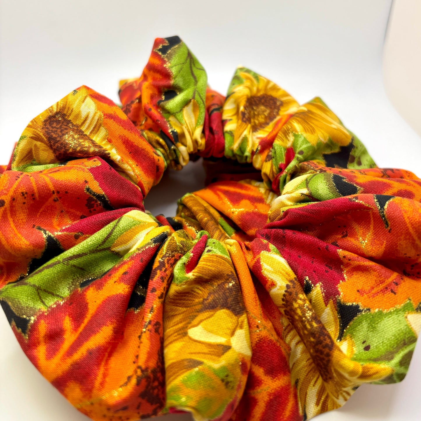 Sparkle Leaf Sunflower Scrunchie Enchanted Scrunch