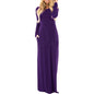 Women's Casual Long Sleeve Elastic Waist Dress