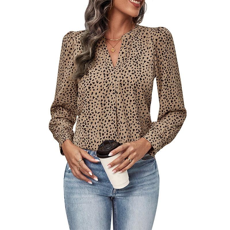 Wild West Leopard Print Top – Trendy Long Sleeved Cowgirl Top for Stylish Women Country in My Heart