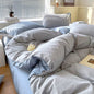 Cotton Dyed Washed Cotton Bedding Set Pure Cotton A Class Flat Sheet Quilt Cover Fitted Sheet Quilt Cover Three-Piece Set Striped