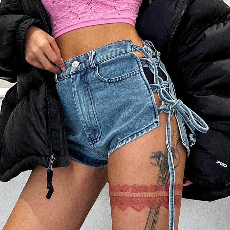 Sexy Western High-Waisted Denim Shorts – Comfortable & Stylish Light Blue Denim Shorts Country in My Heart