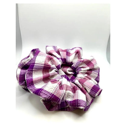 Purple Plaid Spring Scrunchie Enchanted Scrunch
