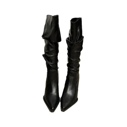LuxSnakeskin Pointed Toe Knee High Boots Country in My Heart