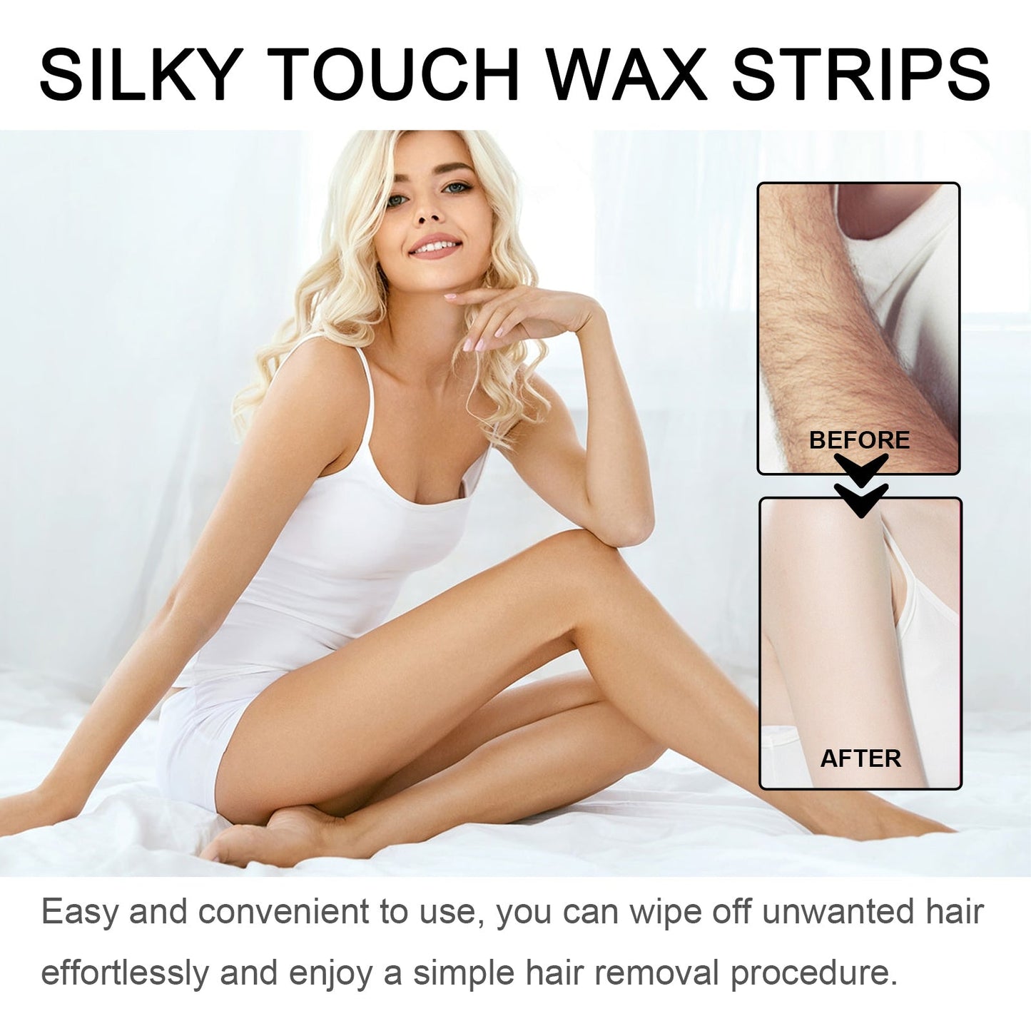 Waxed Hair Removal Paper, Body Arm Underarm Leg Gentle Non-Irritating Quick Smooth Hair Removal Patch
