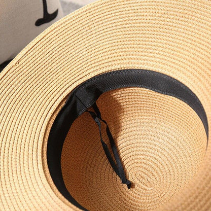 La Dolce Vita Straw Hat - Stylish Italian Summer Sun Hat with Ribbon Tie Country in My Heart