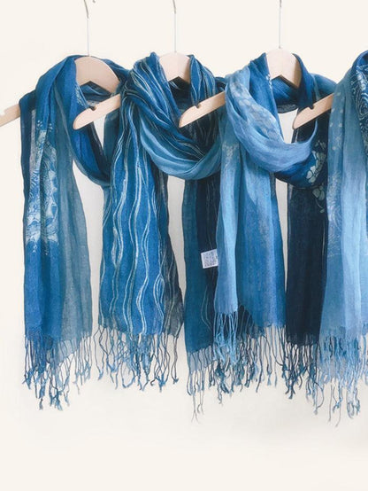 Artisanal 100% Linen Wax-Dyed Scarf LINTICO