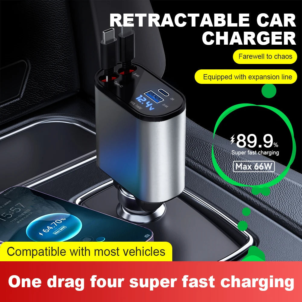 Retractable Car Charger ViralGalleria.com