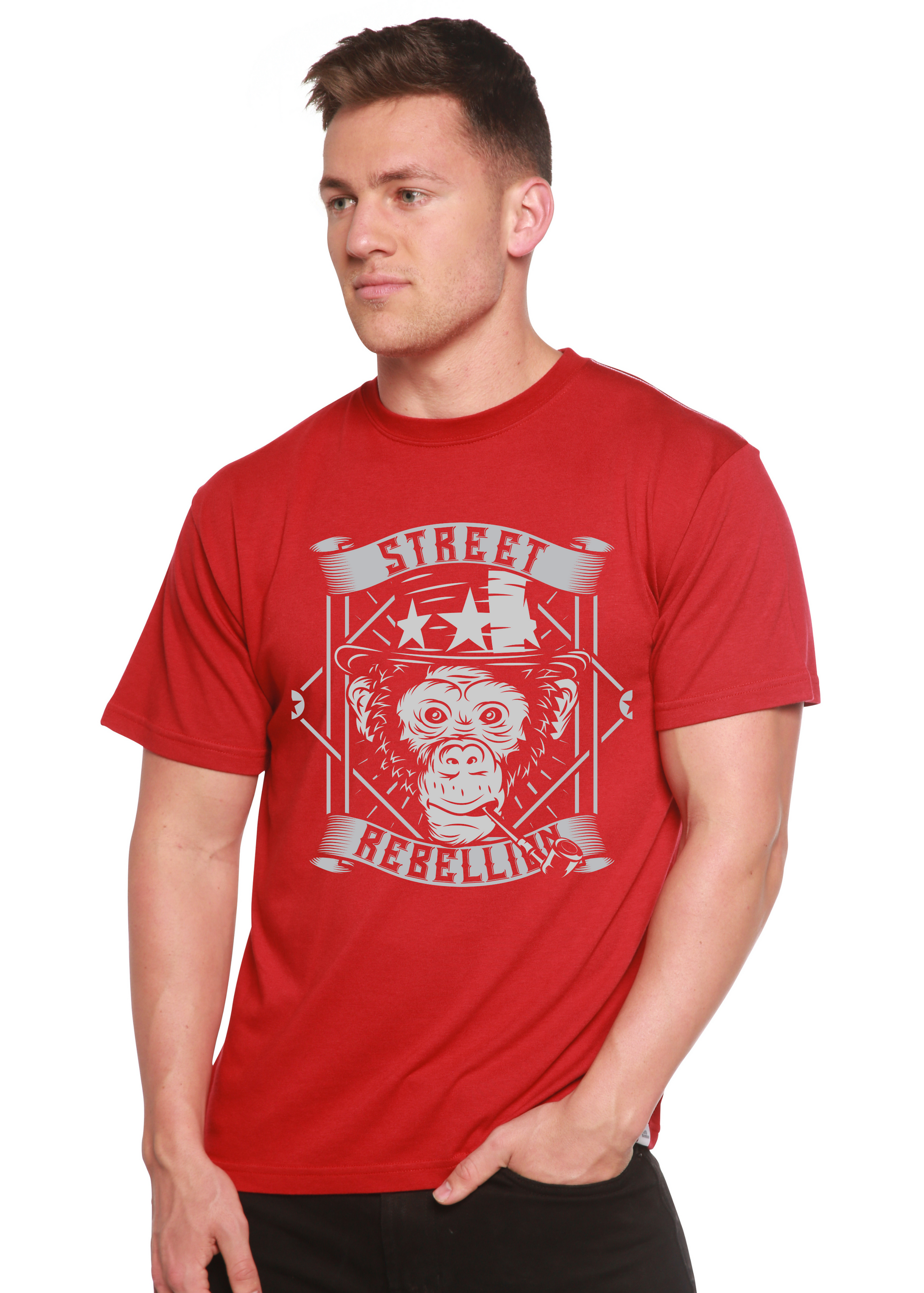 Street Men's Bamboo Viscose/Organic Cotton Short Sleeve Graphic T-Shirt Spun Bamboo