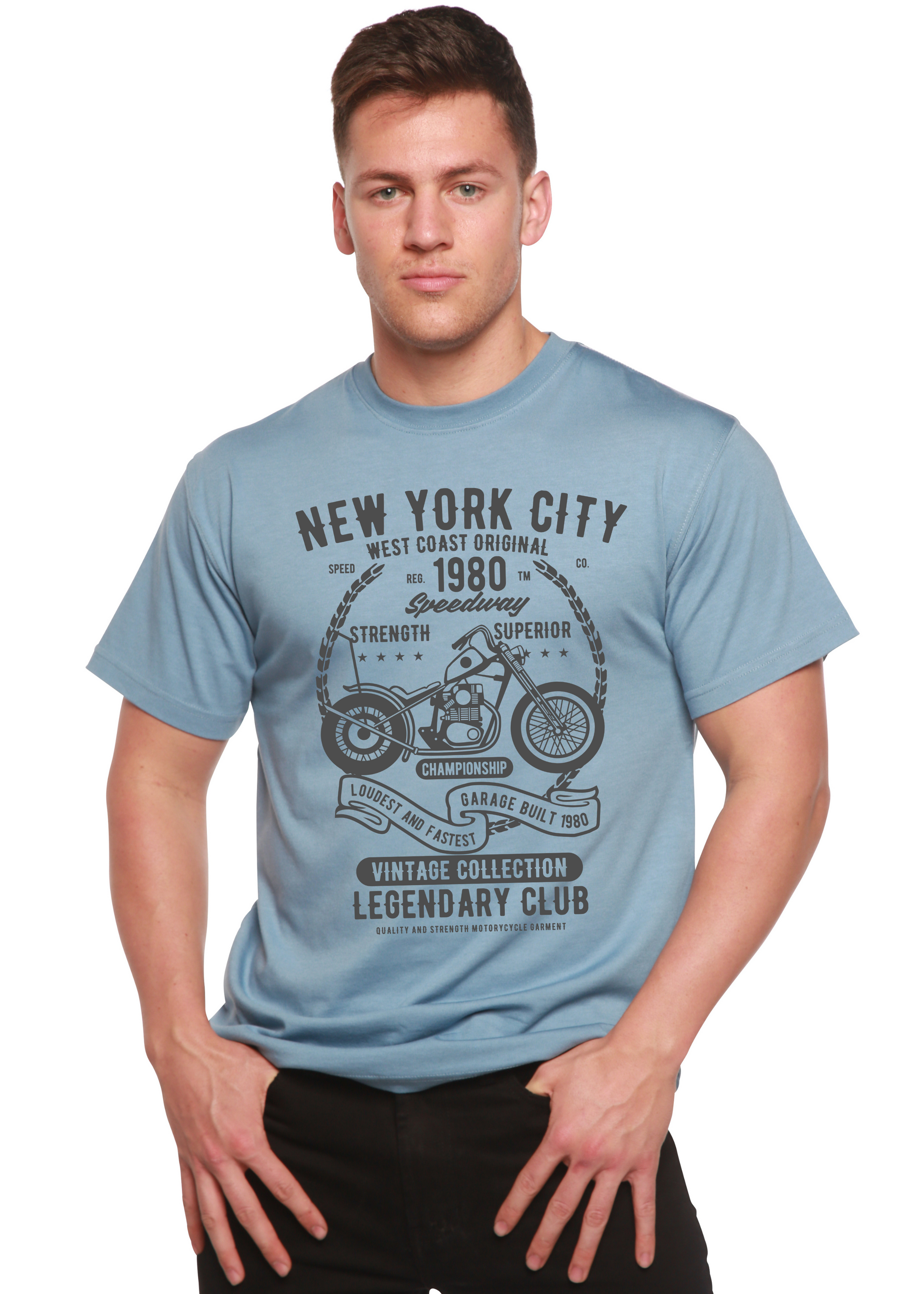 New York City Spun Bamboo® Men's Bamboo Viscose/Organic Cotton Short Sleeve Graphic T-Shirt Spun Bamboo