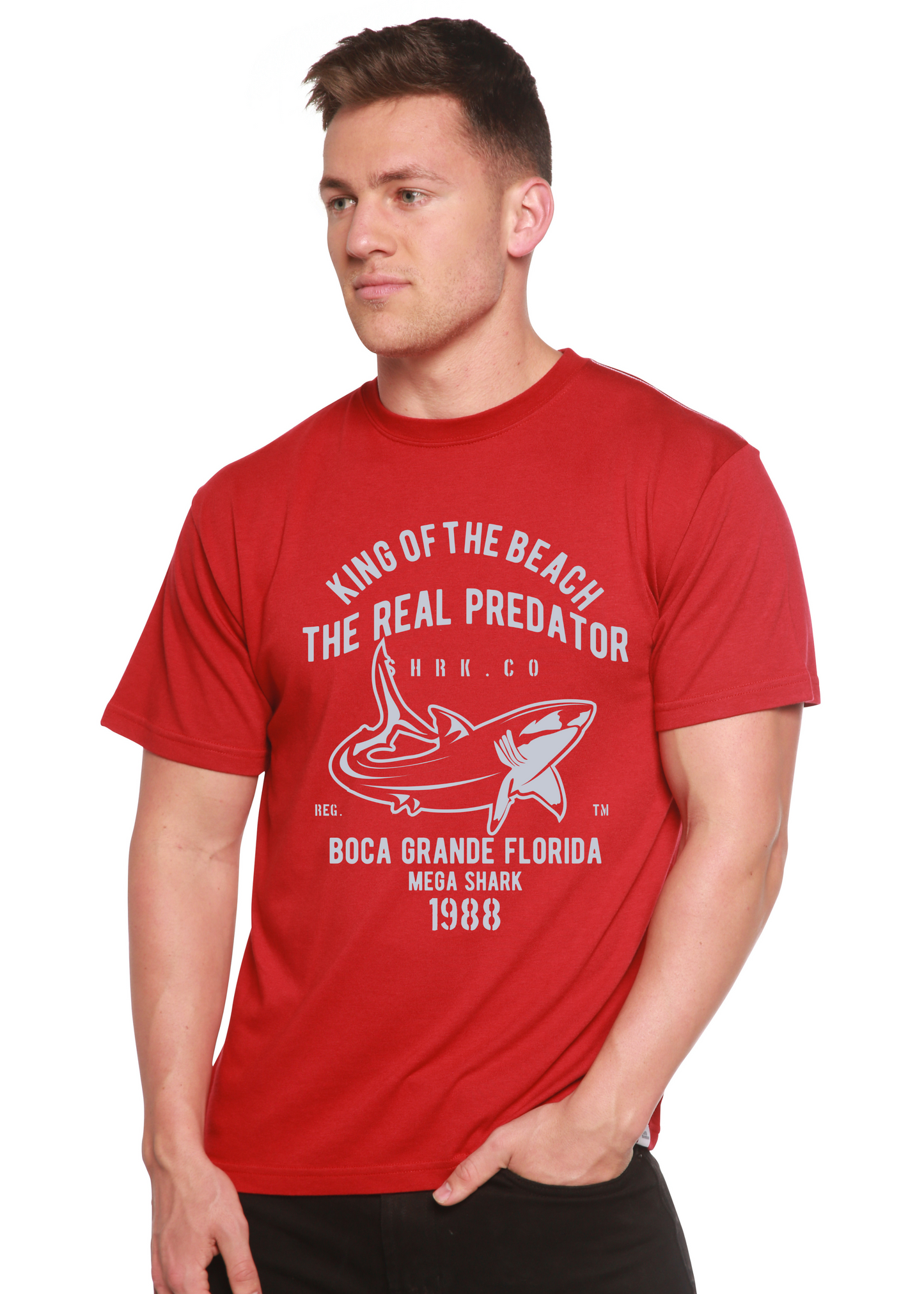 Shark Real Spun Bamboo® Men's Bamboo Viscose/Organic Cotton Short Sleeve Graphic T-Shirt Spun Bamboo