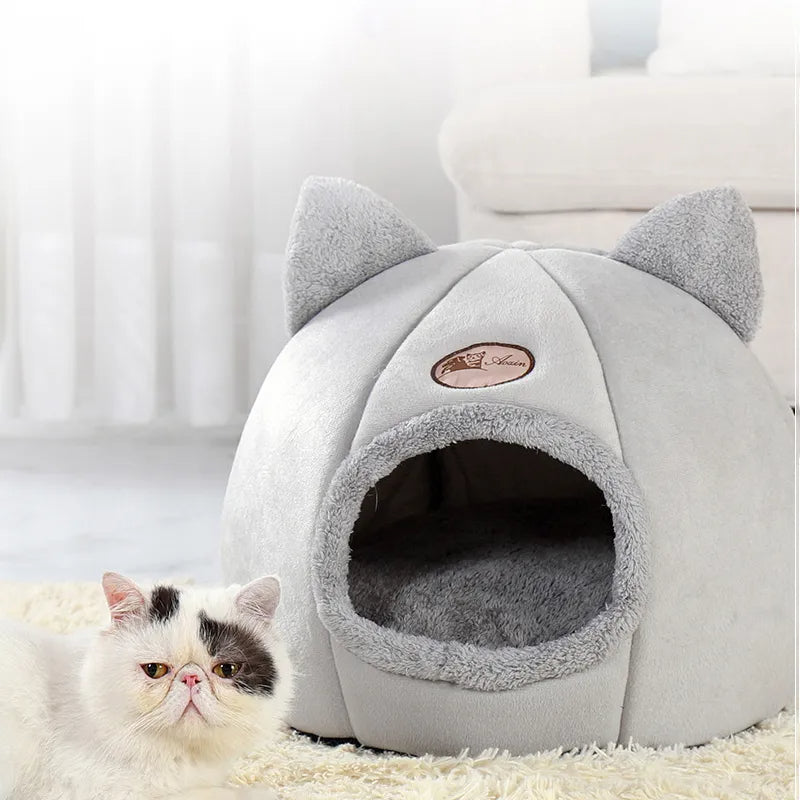 Little Winter Cat Bed Basket Cave ViralGalleria.com