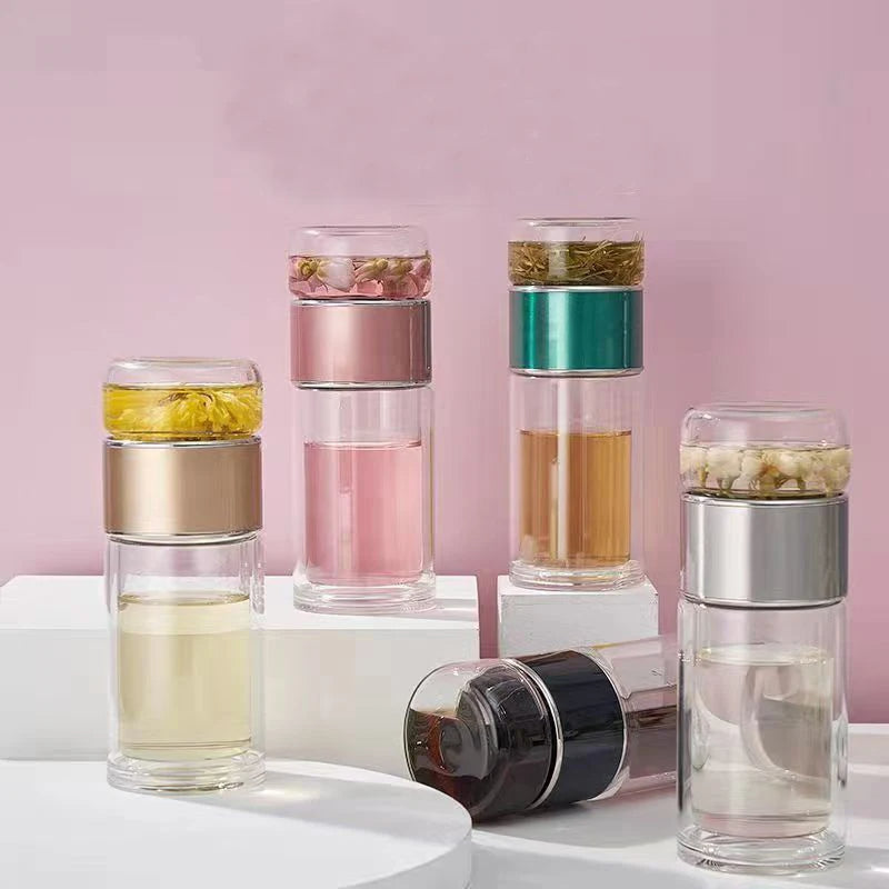 Double Wall Glass Tea Infuser Bottle ViralGalleria.com