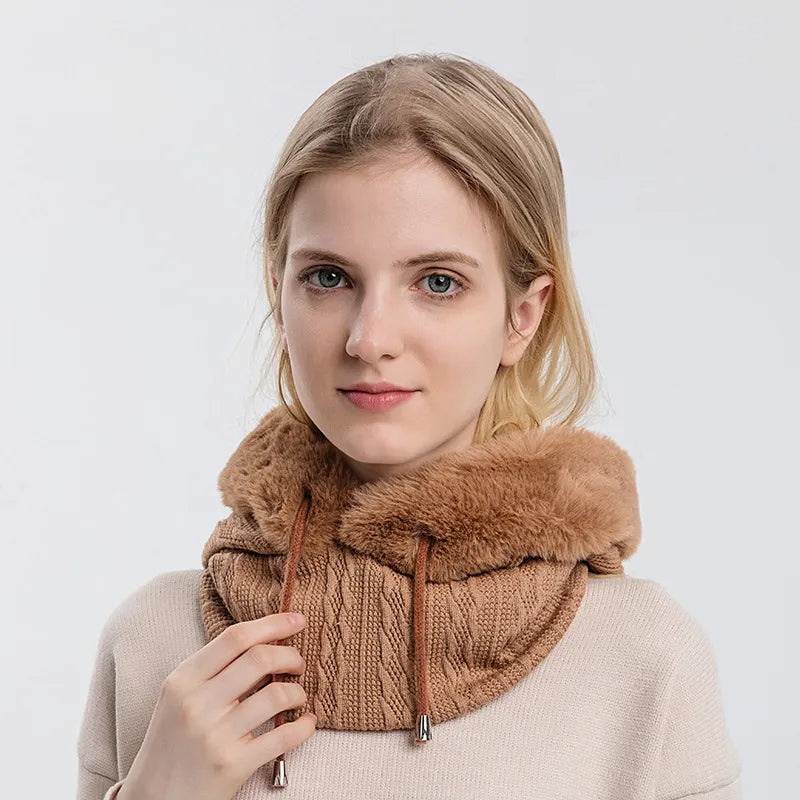 Thicken Knitted Fleece One-Piece Winter Scarf Mask ViralGalleria.com