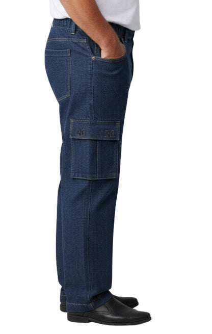 Men's Lightweight Double Cargo Pocket Pull-On Jeans TURTLE BAY APPAREL