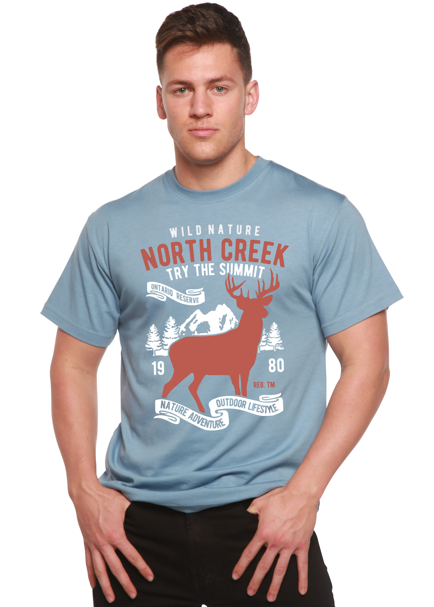 North Creek Spun Bamboo® Men's Bamboo Viscose/Organic Cotton Short Sleeve Graphic T-Shirt Spun Bamboo