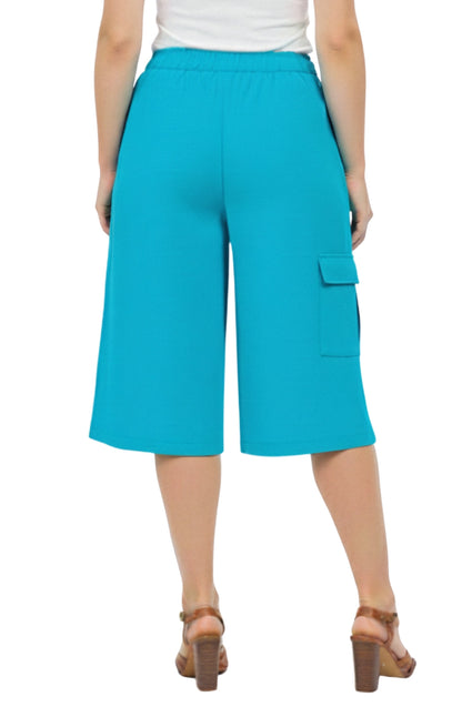 Women's 100% Calcutta Cotton Split Skirt Culottes with Cargo Pockets TURTLE BAY APPAREL