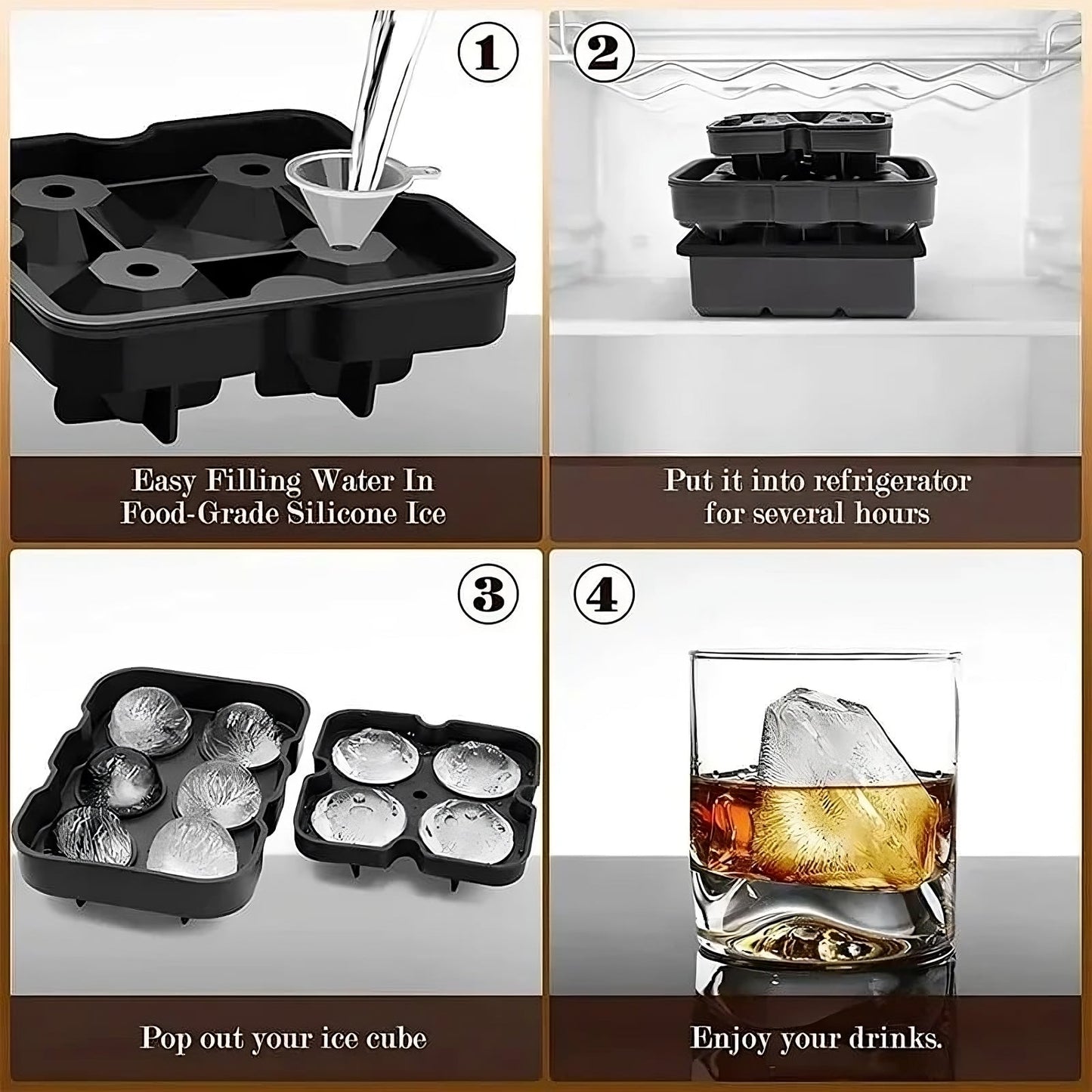 Silicone Ice Ball Mold Tray ViralGalleria.com