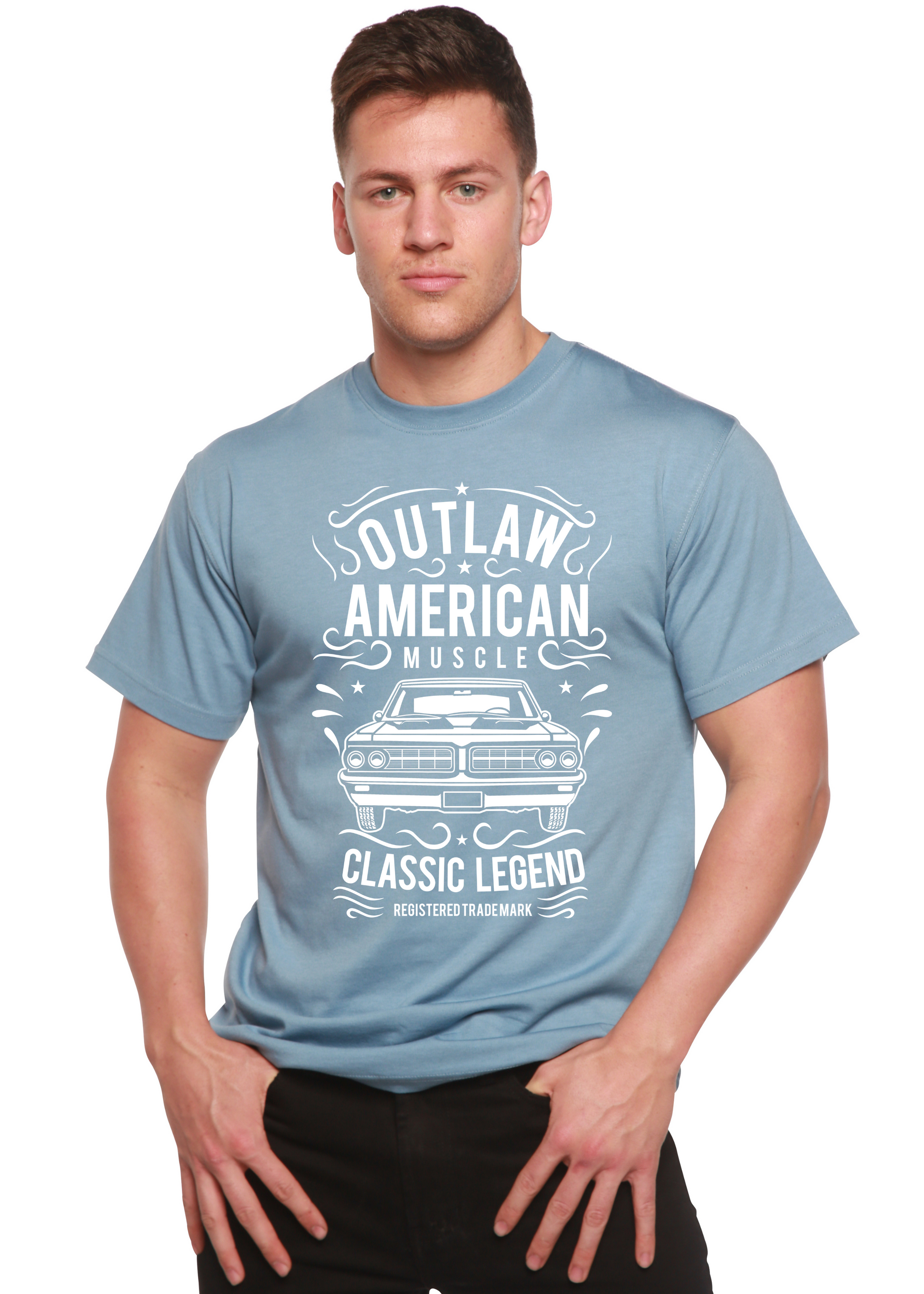 Outlaw American Muscle Spun Bamboo® Men's Bamboo Viscose/Organic Cotton Short Sleeve Graphic T-Shirt Spun Bamboo