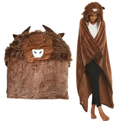 Winter Hooded Flannel Sloth Shaped Blanket ViralGalleria.com