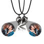 matching couples necklaces for Projection Photo Heart Magnetic Necklace