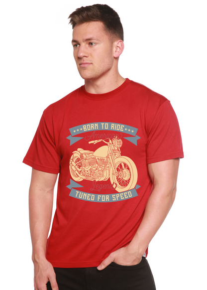 Born To Ride American Legend Men's Bamboo Viscose/Organic Cotton Short Sleeve Graphic T-Shirt Spun Bamboo