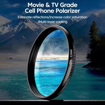 52mm Clip-On CPL Phone Lens Filter ViralGalleria.com