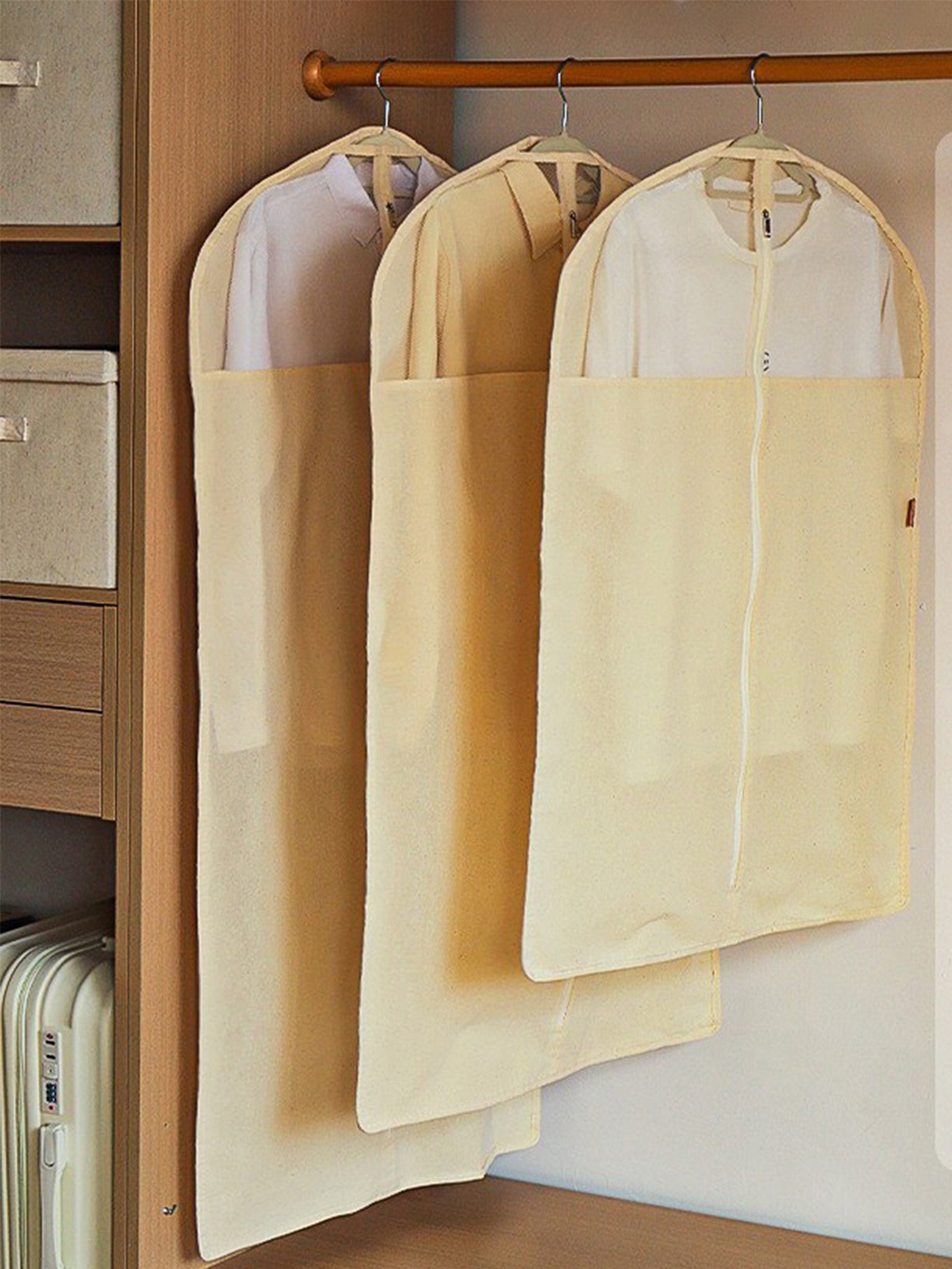 Linen Cotton Clear Window Dust-Proof Storage Bags LINTICO
