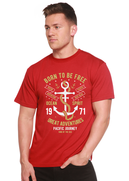 Born To Be Free Men's Bamboo Viscose/Organic Cotton Short Sleeve Graphic T-Shirt Spun Bamboo