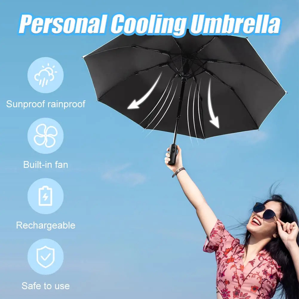 Portable Umbrella with Fan & Misting ViralGalleria.com
