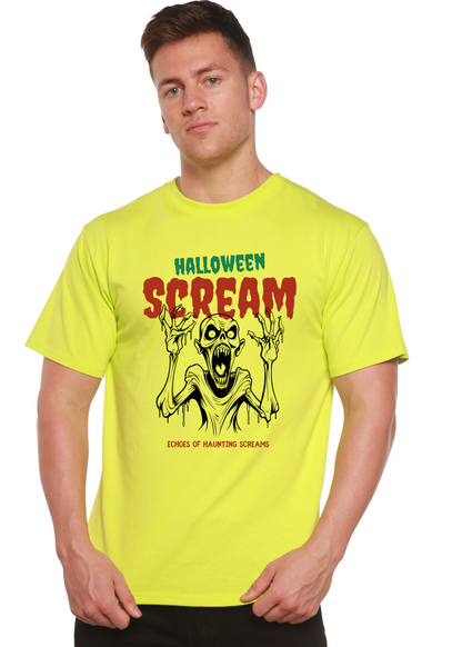 Halloween Scream Men's Bamboo Viscose/Organic Cotton Short Sleeve Graphic T-Shirt Spun Bamboo