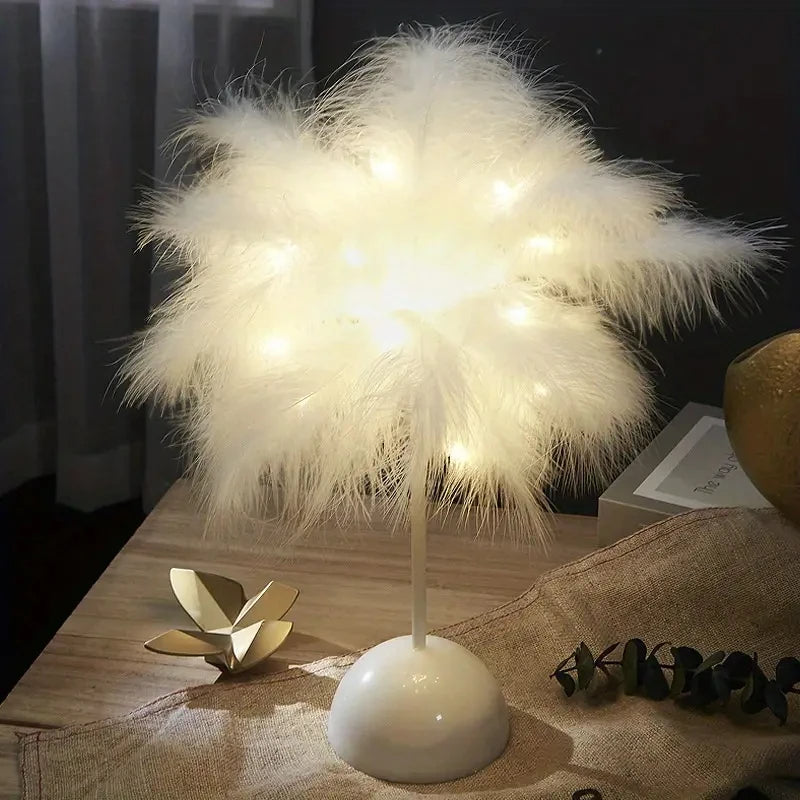 Feather Design LED Table Lamp ViralGalleria.com