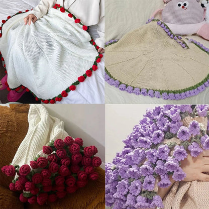 Crochet Rose Bouquet Blanket ViralGalleria.com