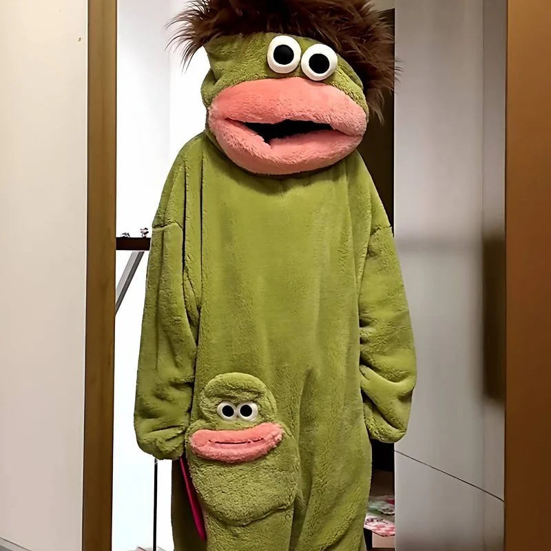Long-Haired Green Monster Pajamas ViralGalleria.com