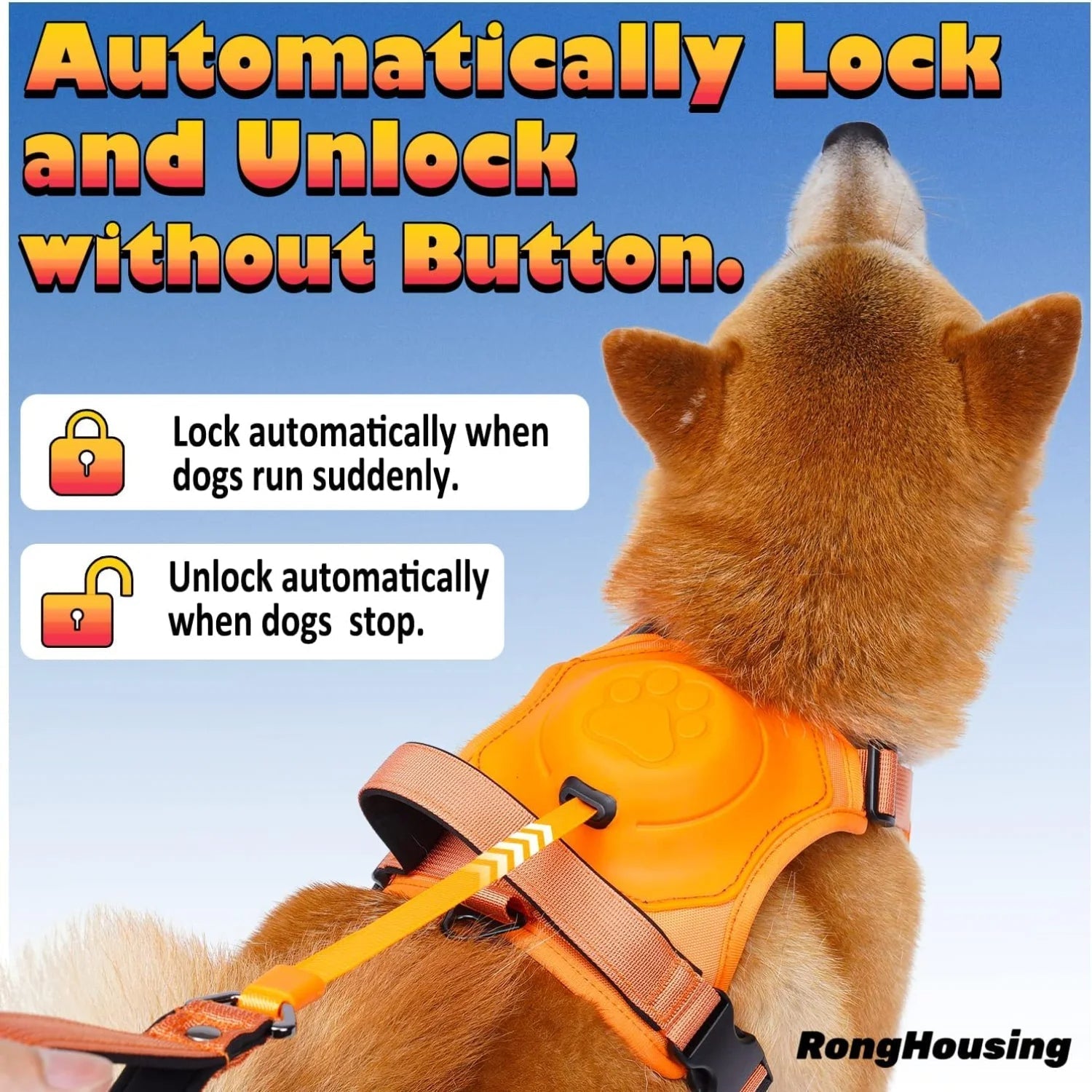 Dog Harness and Automatic Retractable Leash Kit ViralGalleria.com