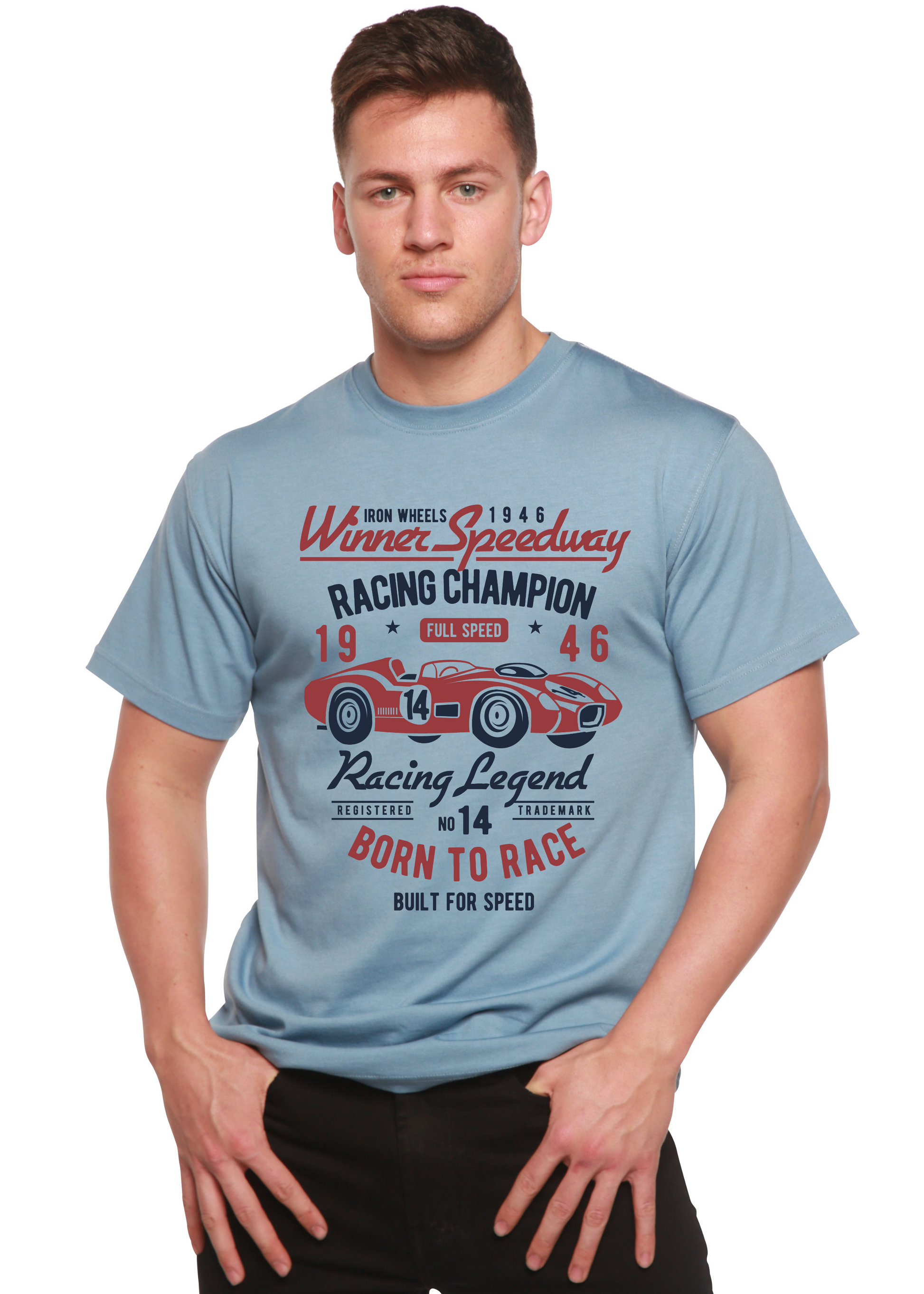 Winner Speedway Spun Bamboo® Men's Bamboo Viscose/Organic Cotton Short Sleeve Graphic T-Shirt Spun Bamboo