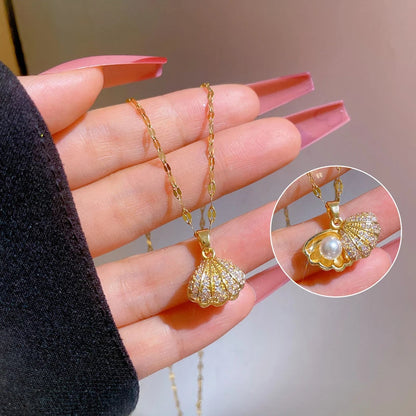 Korean Openable Shell Pearl Necklace ViralGalleria.com