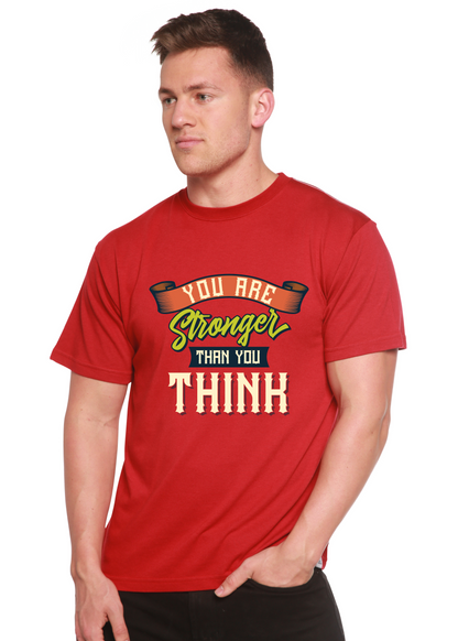 You Are Stronger Than You Think Men's Bamboo Viscose/Organic Cotton Short Sleeve Graphic T-Shirt Spun Bamboo
