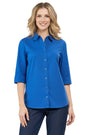 Womens Regular Fit 3/4 Sleeve Button Down Collared Camp Shirt TURTLE BAY APPAREL
