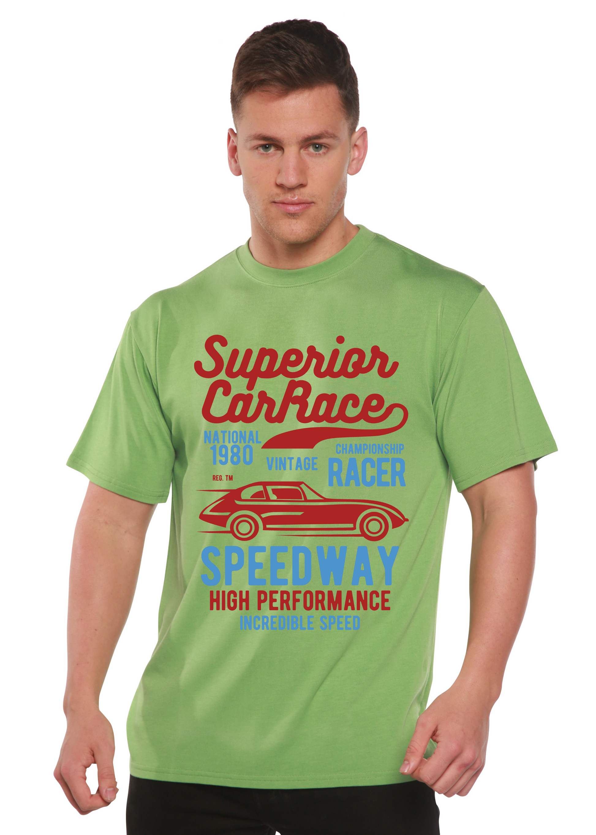 Superior Car Spun Bamboo® Men's Bamboo Viscose/Organic Cotton Short Sleeve Graphic T-Shirt Spun Bamboo